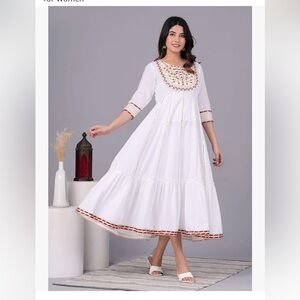 JG JAI GOVINDAM Cotton Anarkali Indian Kurti for Women